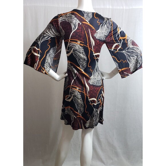 Sky Brand Dress M Multicolor Floral Patent Leather Belt 100% Silk Casual Spring - Picture 3 of 8